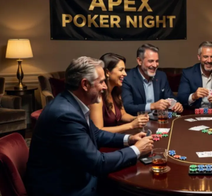 Goście bawiący się podczas wieczoru pokerowego organizowanego przez Frajda Event
